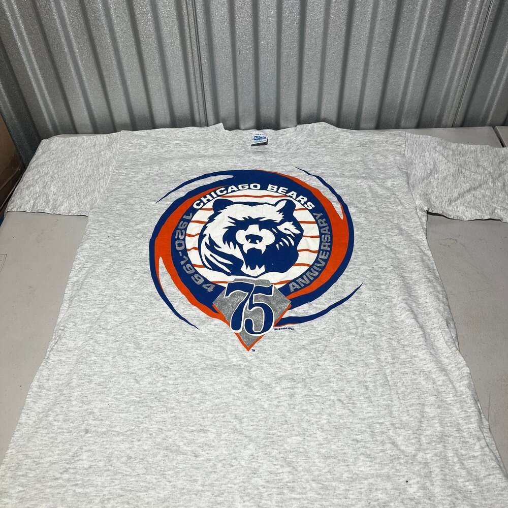 Vintage 90s Chicago Bears T Shirt NFL M Grey Hype